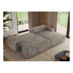 Narożnik TONO L - strona prawa - jasnobrązowy, sztruks