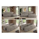 Narożnik TONO L - strona prawa - jasnobrązowy, sztruks