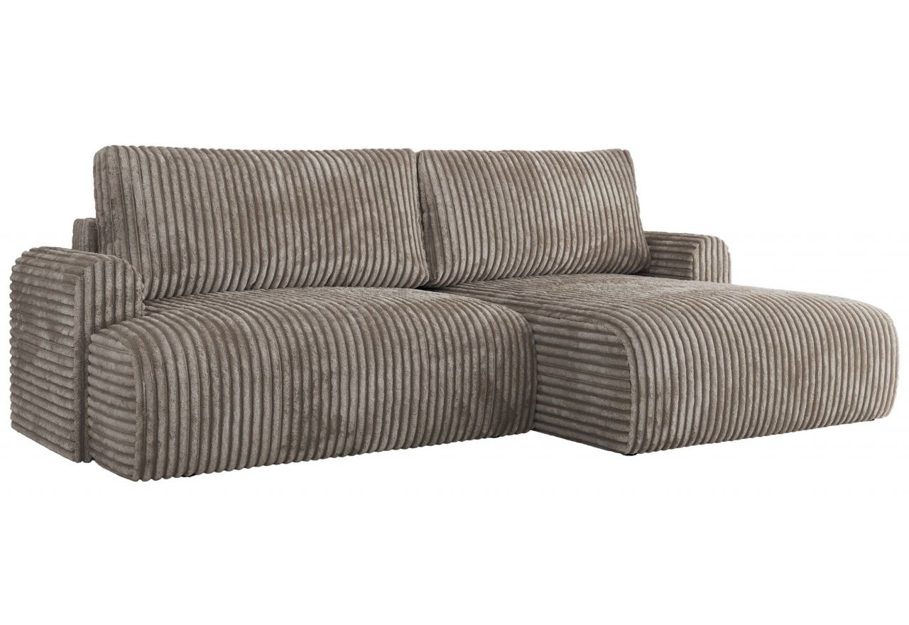 Narożnik TONO L - strona prawa - jasnobrązowy, sztruks