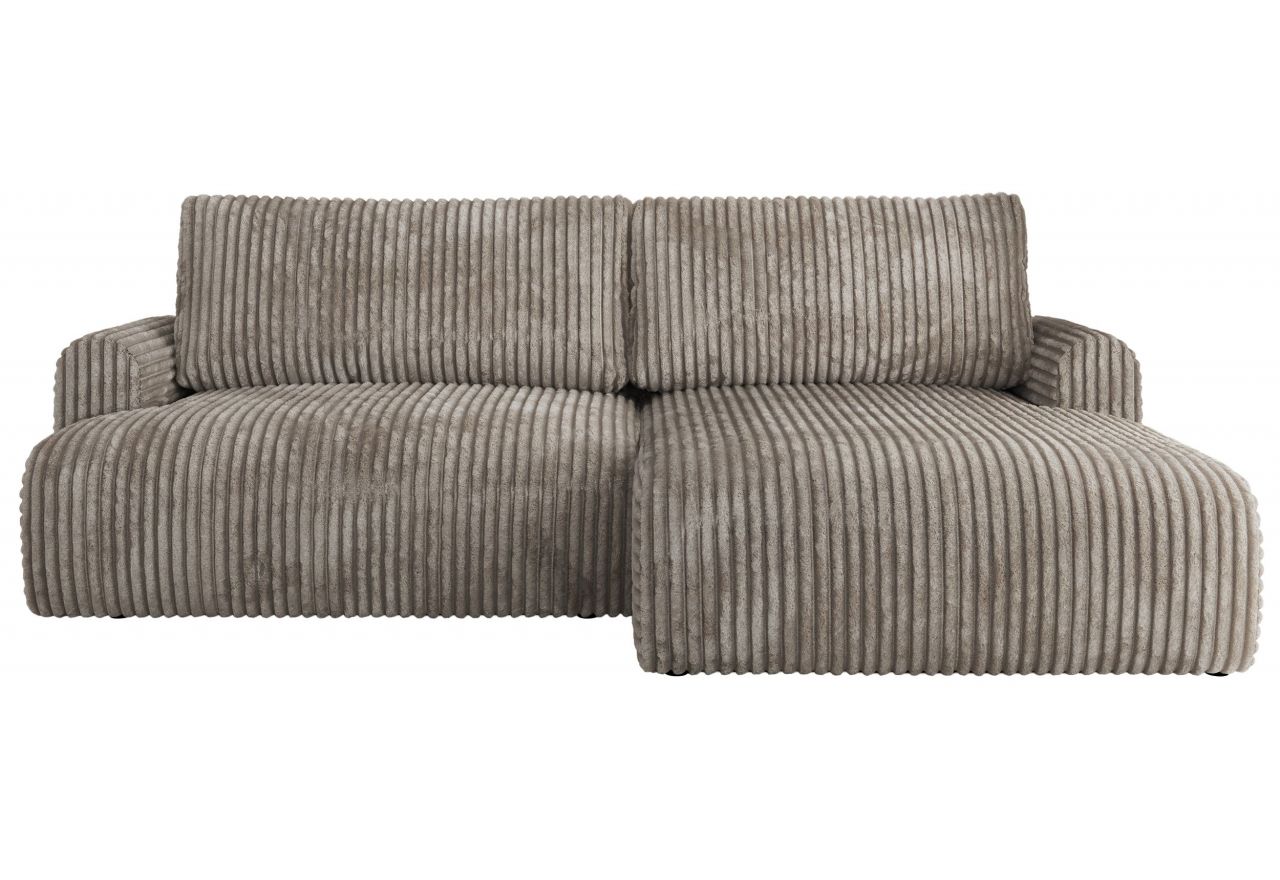 Narożnik TONO L - strona prawa - jasnobrązowy, sztruks