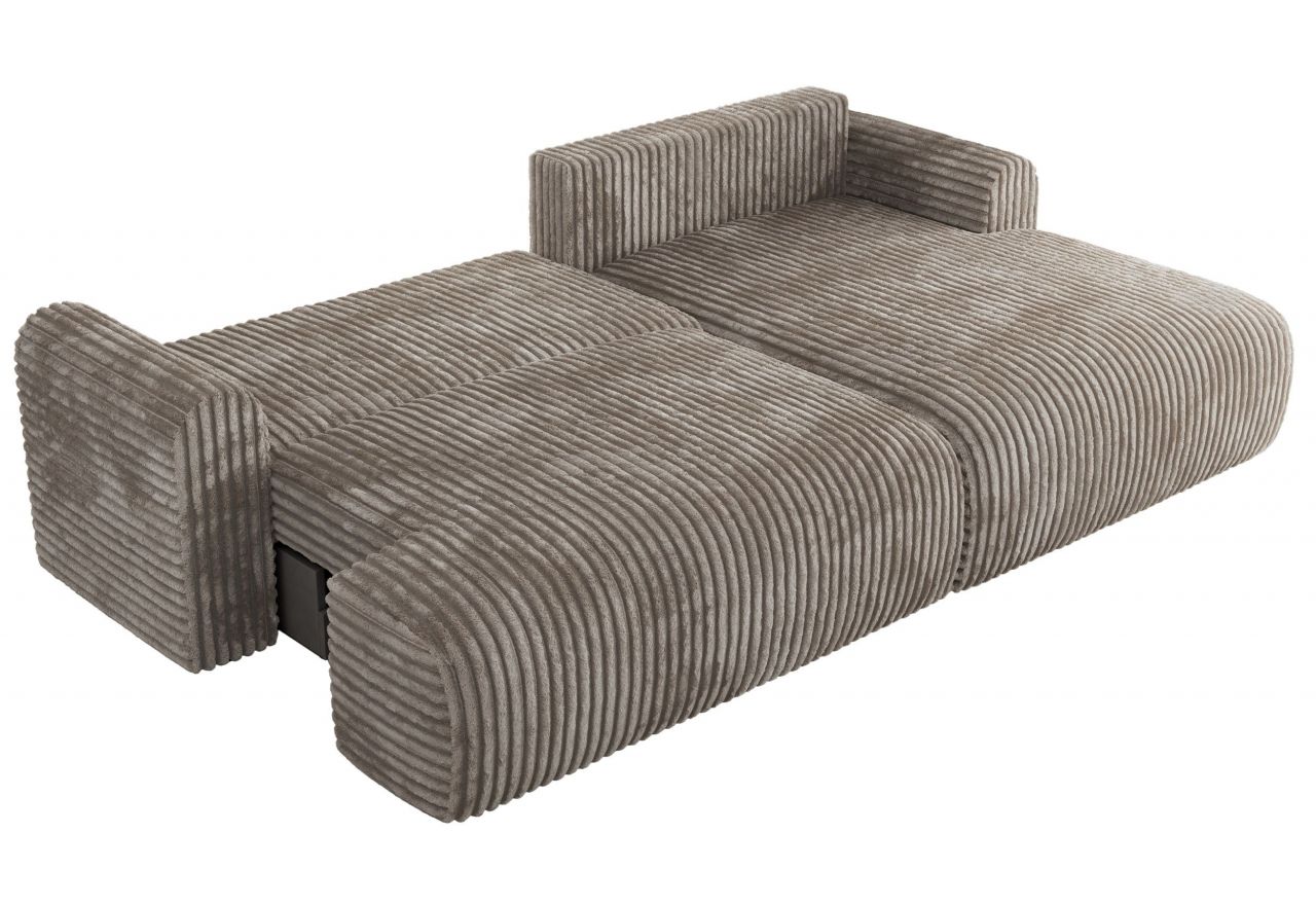 Narożnik TONO L - strona prawa - jasnobrązowy, sztruks