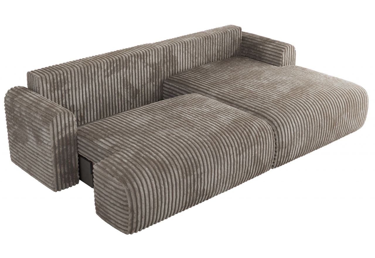 Narożnik TONO L - strona prawa - jasnobrązowy, sztruks