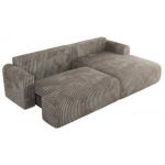 Narożnik TONO L - strona prawa - jasnobrązowy, sztruks