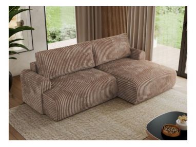 Narożnik TONO L - strona prawa - brązowy, sztruks