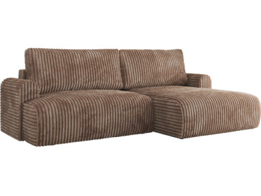 Narożnik TONO L - strona prawa - brązowy, sztruks