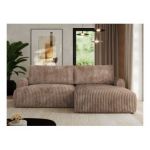 Narożnik TONO L - strona prawa - brązowy, sztruks