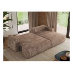 Narożnik TONO L - strona prawa - brązowy, sztruks