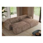 Narożnik TONO L - strona prawa - brązowy, sztruks