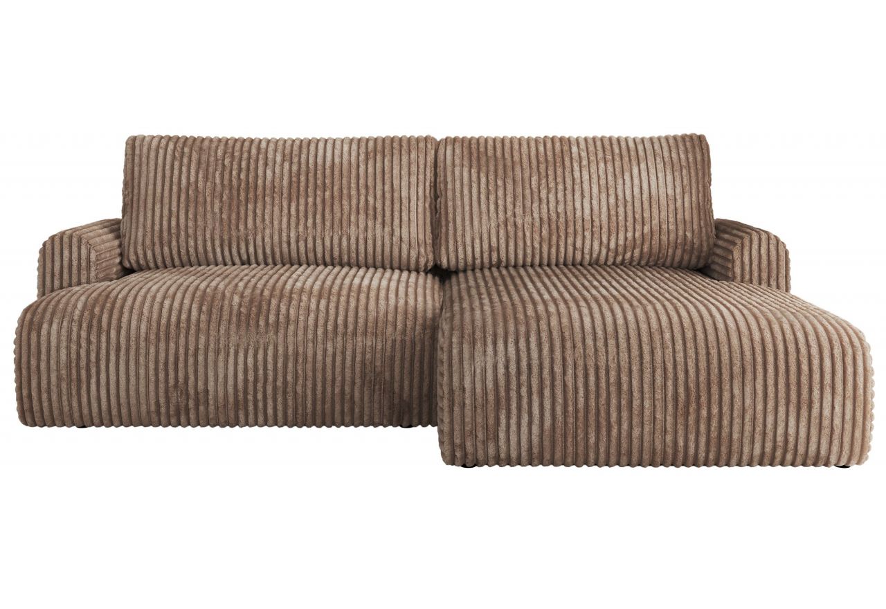 Narożnik TONO L - strona prawa - brązowy, sztruks