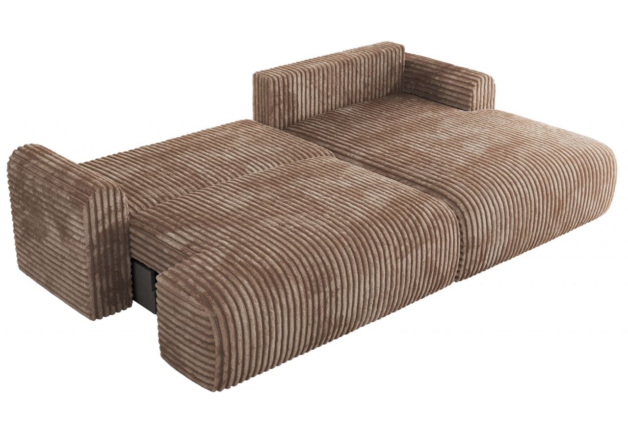 Narożnik TONO L - strona prawa - brązowy, sztruks