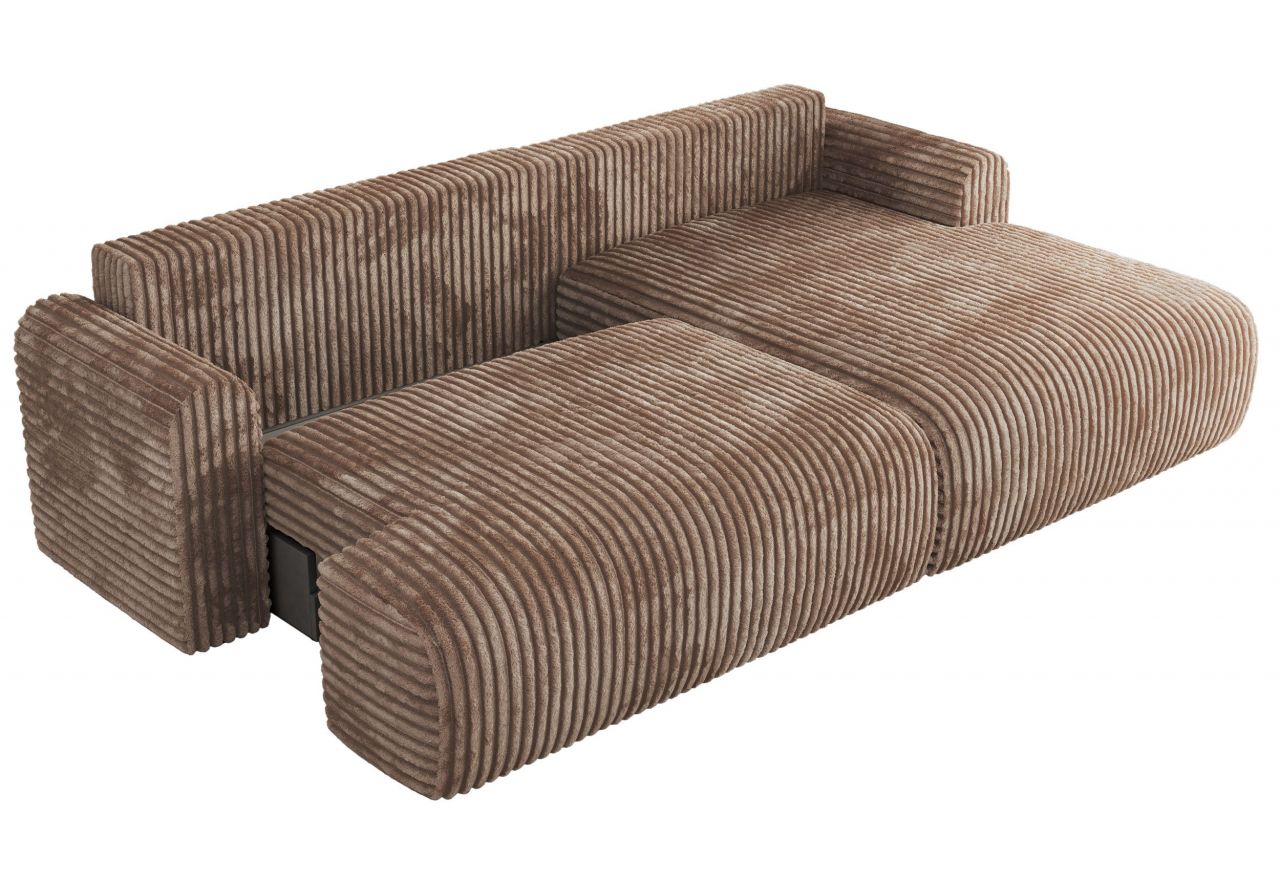 Narożnik TONO L - strona prawa - brązowy, sztruks