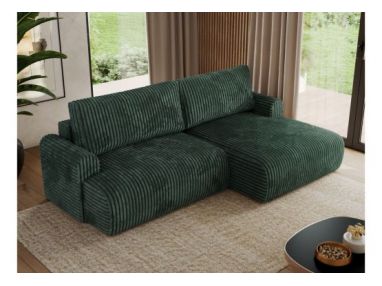 Narożnik TONO L - strona prawa - zielony, sztruks