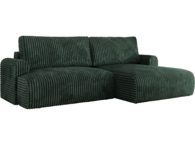 Narożnik TONO L - strona prawa - zielony, sztruks