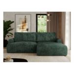 Narożnik TONO L - strona prawa - zielony, sztruks