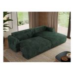 Narożnik TONO L - strona prawa - zielony, sztruks