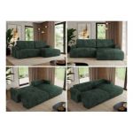 Narożnik TONO L - strona prawa - zielony, sztruks