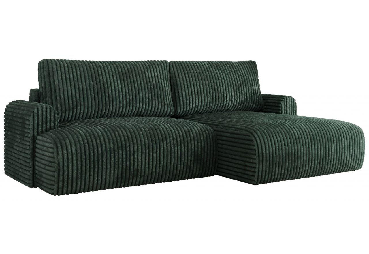 Narożnik TONO L - strona prawa - zielony, sztruks