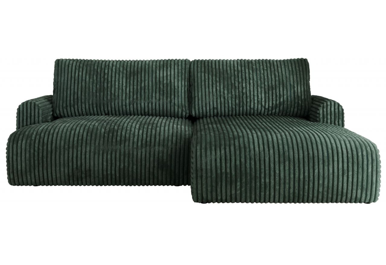 Narożnik TONO L - strona prawa - zielony, sztruks