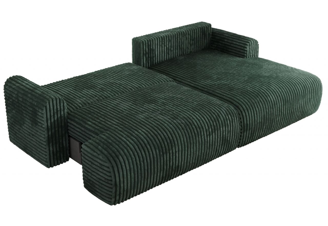 Narożnik TONO L - strona prawa - zielony, sztruks