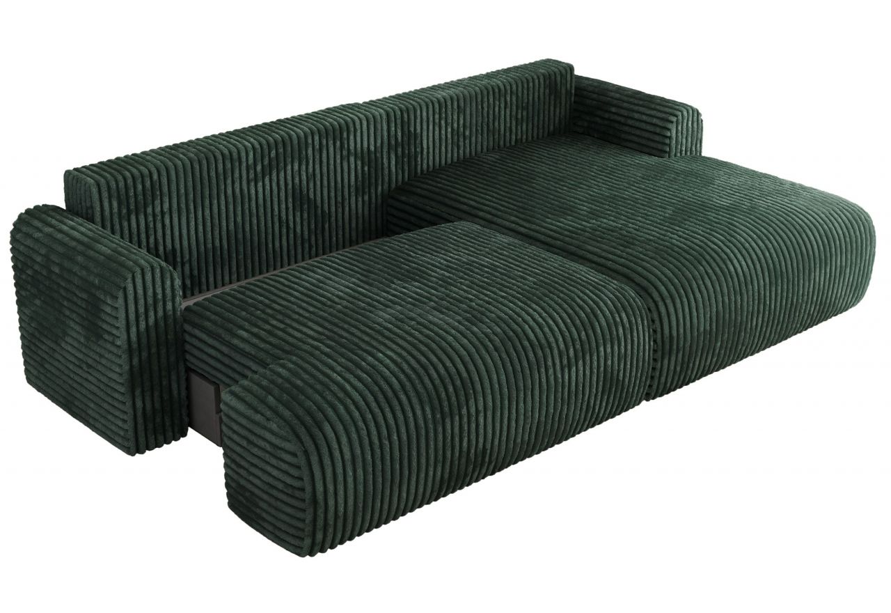 Narożnik TONO L - strona prawa - zielony, sztruks