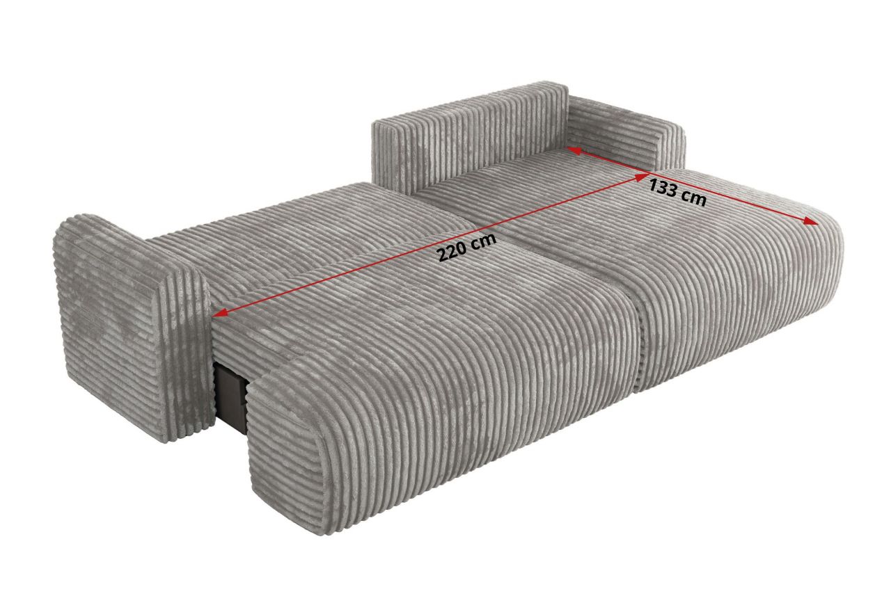 Narożnik TONO L - strona prawa - jasnoszary, sztruks