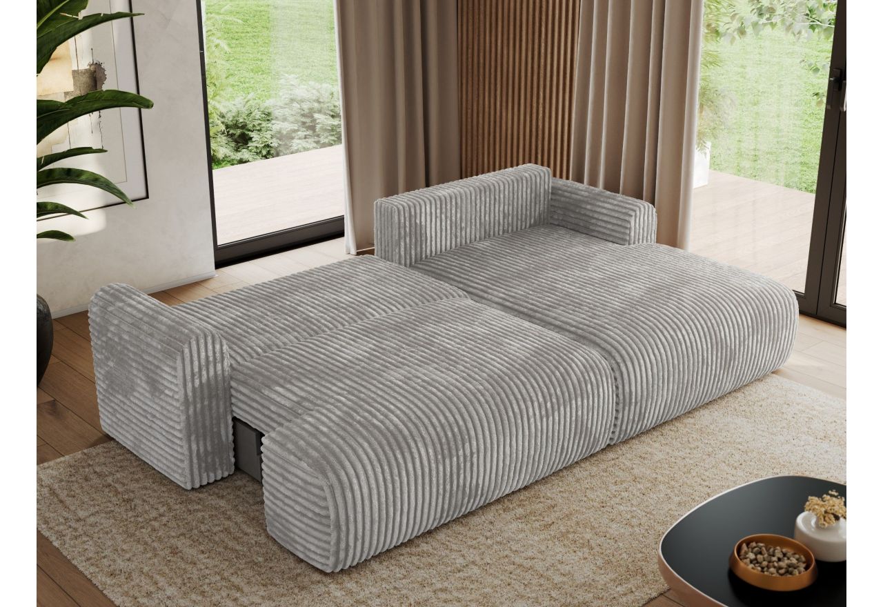 Narożnik TONO L - strona prawa - jasnoszary, sztruks