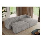 Narożnik TONO L - strona prawa - jasnoszary, sztruks