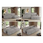 Narożnik TONO L - strona prawa - jasnoszary, sztruks