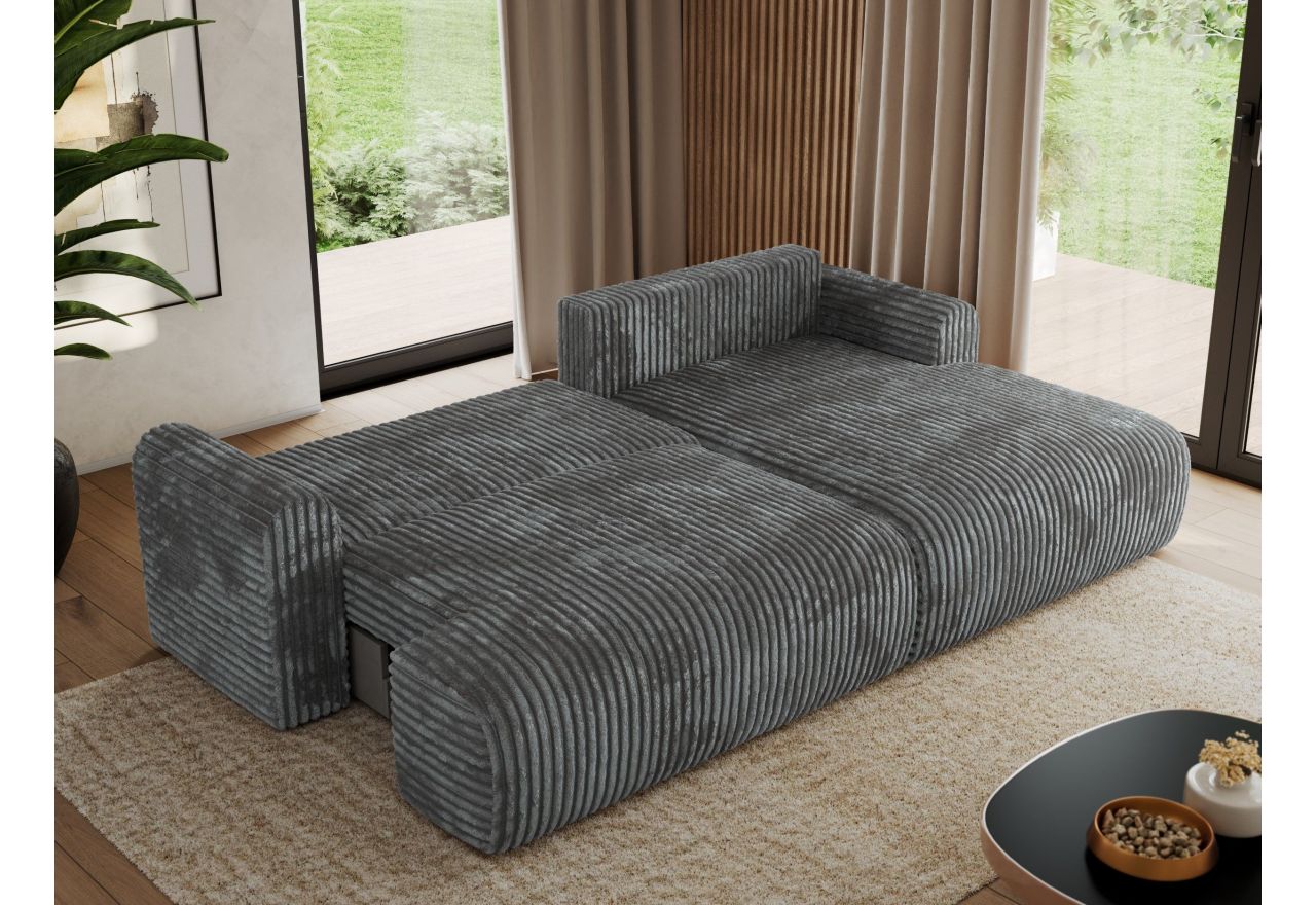 Narożnik TONO L - strona prawa - szary, sztruks