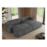 Narożnik TONO L - strona prawa - szary, sztruks