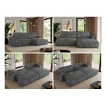 Narożnik TONO L - strona prawa - szary, sztruks