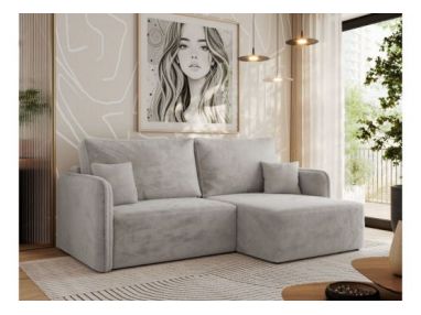 Narożnik MESTO L - strona prawa - jasnoszary, plusz