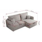 Narożnik MESTO L - strona prawa - jasnoszary, plusz