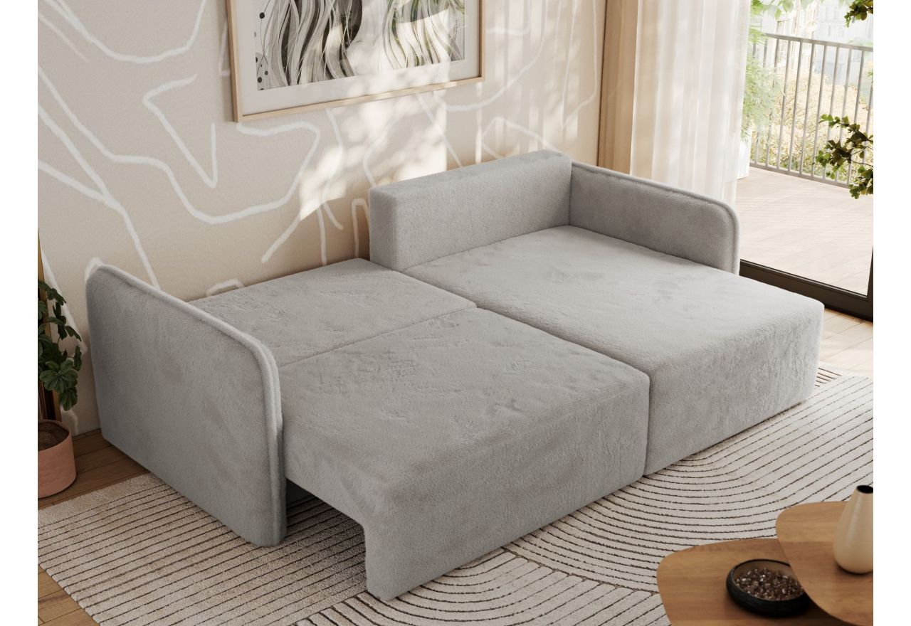 Narożnik MESTO L - strona prawa - jasnoszary, plusz