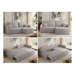 Narożnik MESTO L - strona prawa - jasnoszary, plusz