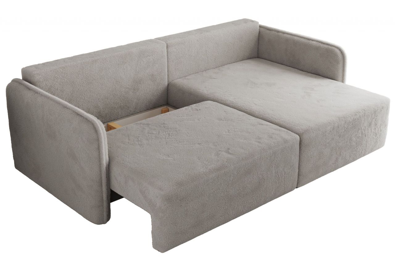 Narożnik MESTO L - strona prawa - jasnoszary, plusz