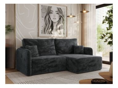 Narożnik MESTO L - strona prawa - ciemnoszary, plusz