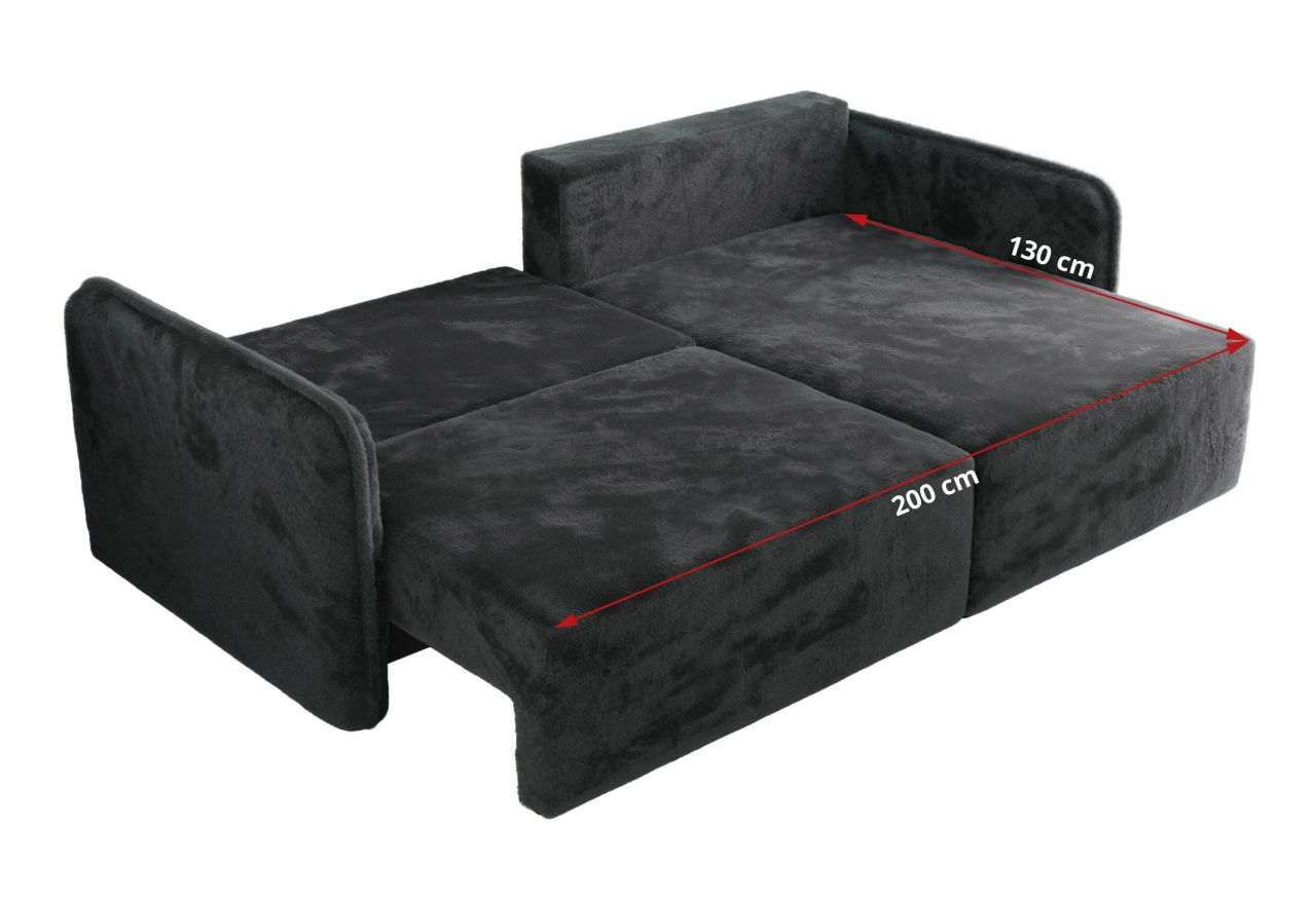 Narożnik MESTO L - strona prawa - ciemnoszary, plusz