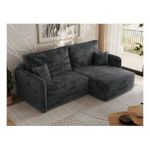 Narożnik MESTO L - strona prawa - ciemnoszary, plusz