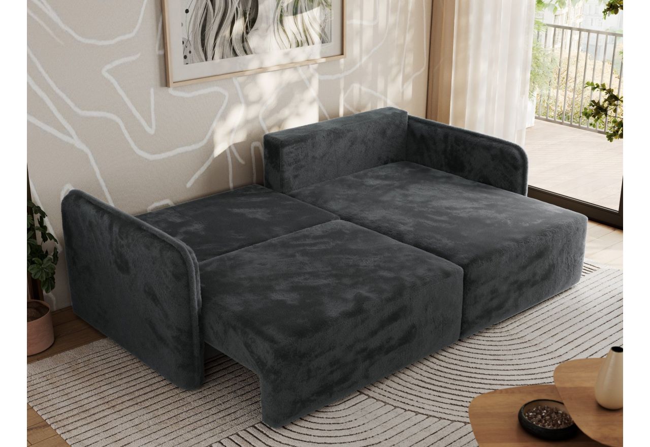 Narożnik MESTO L - strona prawa - ciemnoszary, plusz