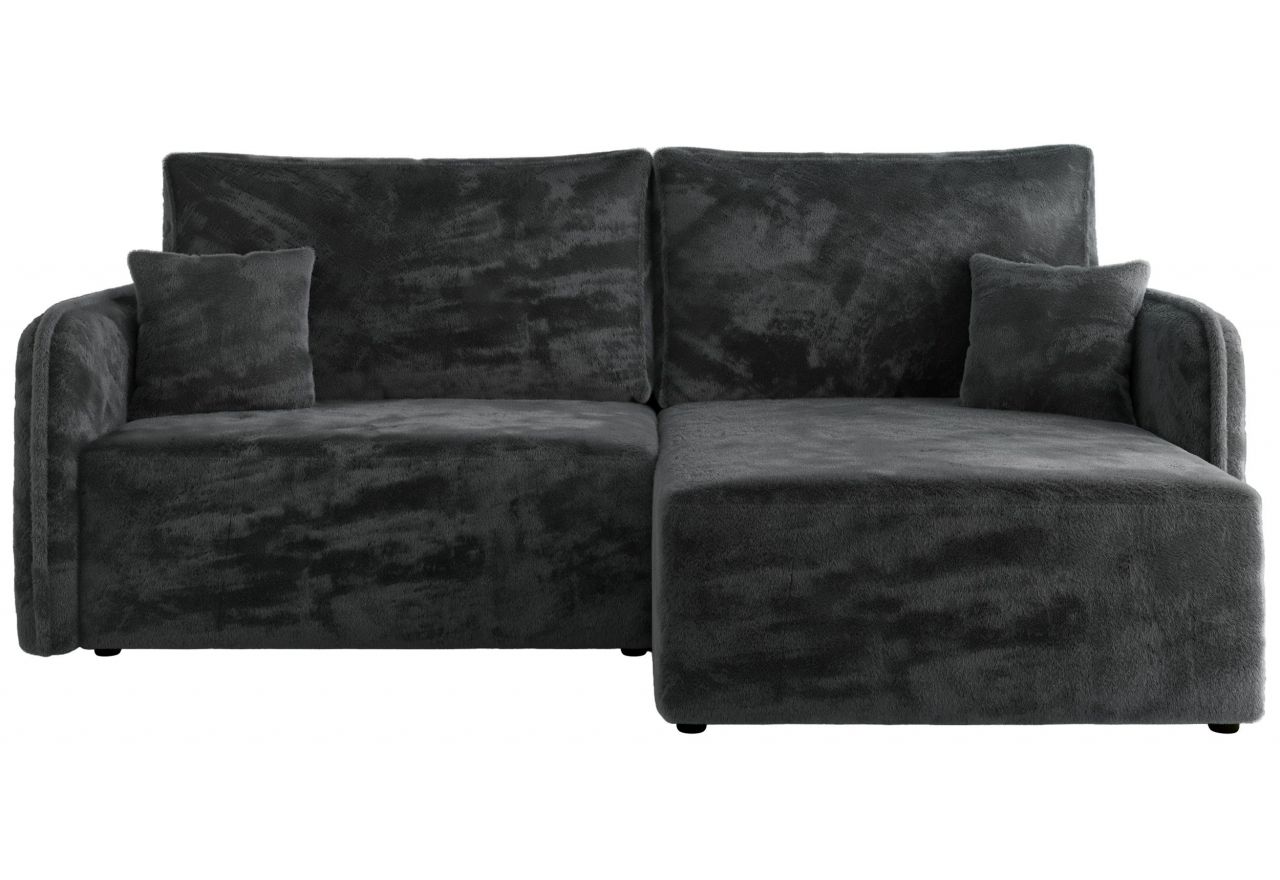 Narożnik MESTO L - strona prawa - ciemnoszary, plusz