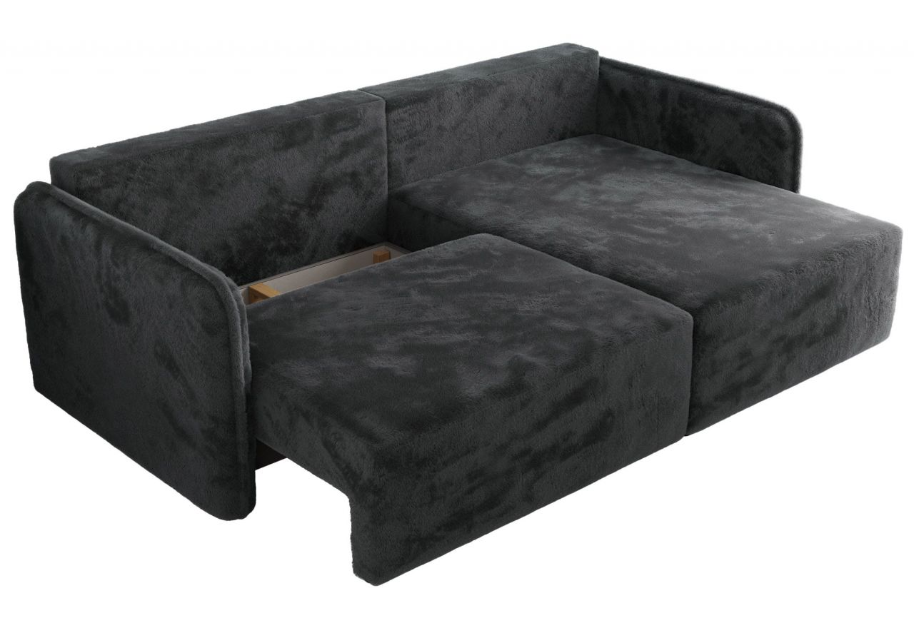 Narożnik MESTO L - strona prawa - ciemnoszary, plusz