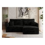 Narożnik MESTO L - strona prawa - czarny, plusz