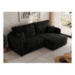 Narożnik MESTO L - strona prawa - czarny, plusz