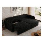 Narożnik MESTO L - strona prawa - czarny, plusz