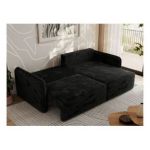 Narożnik MESTO L - strona prawa - czarny, plusz