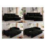 Narożnik MESTO L - strona prawa - czarny, plusz