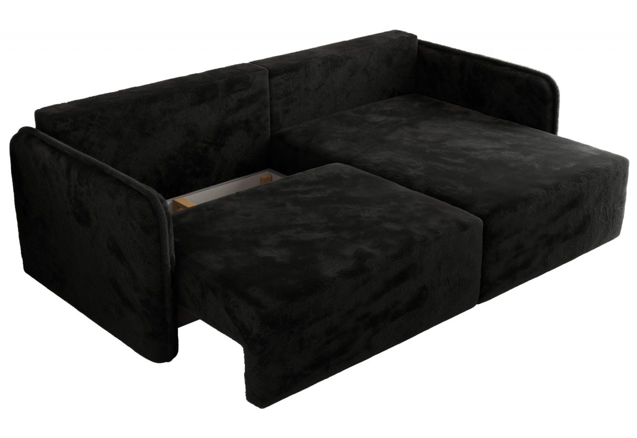 Narożnik MESTO L - strona prawa - czarny, plusz