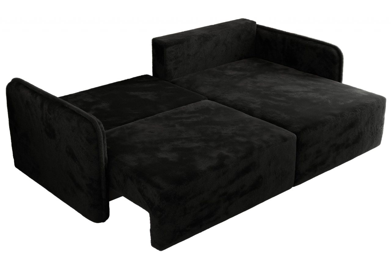 Narożnik MESTO L - strona prawa - czarny, plusz