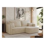 Narożnik MESTO L - strona prawa - kremowy, plusz